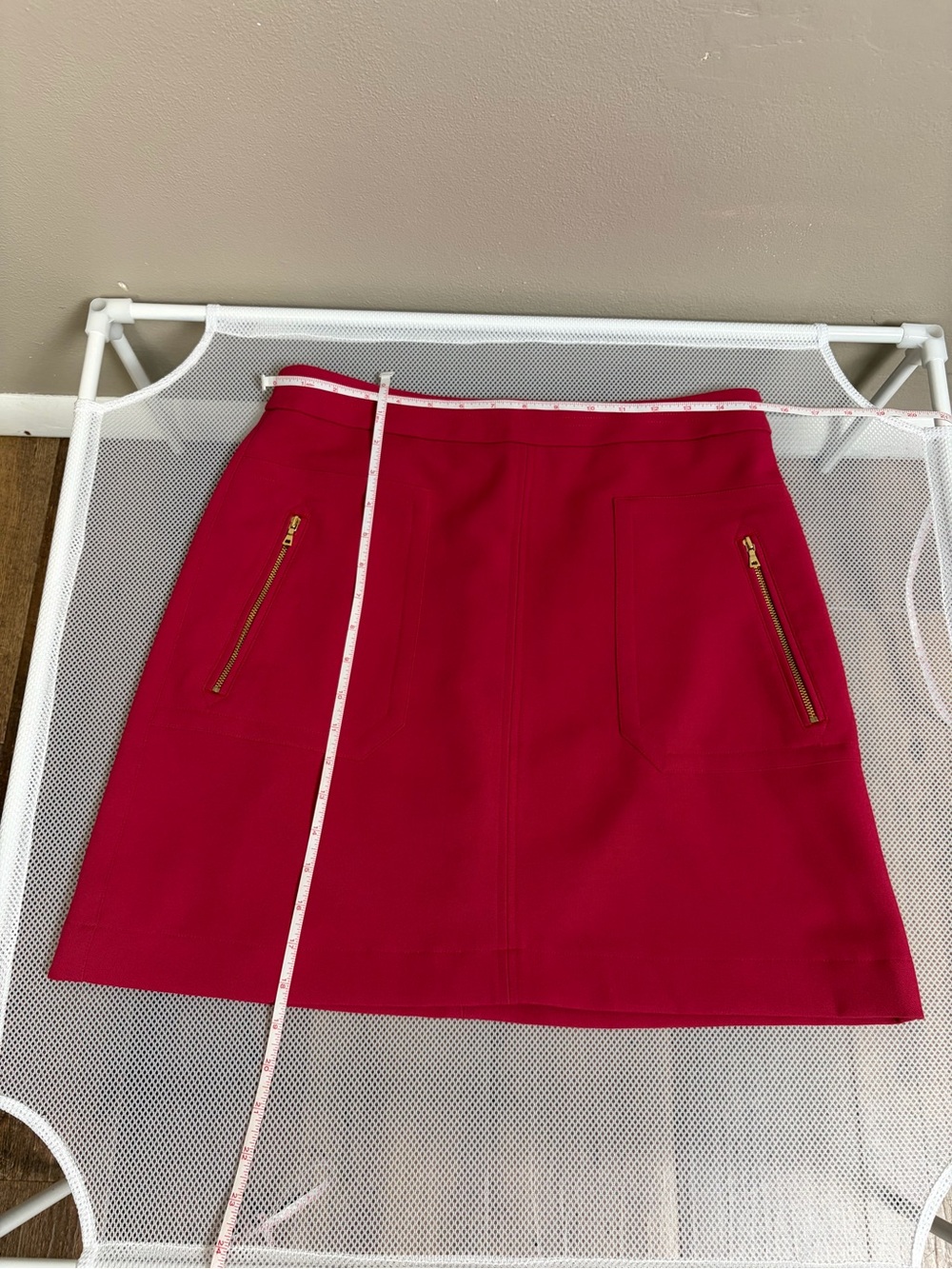 LOFT Pink Magenta Side Zip Pockets Mini Skirt A-Line Career Office Workwear Sz 6 - Picture 13 of 15